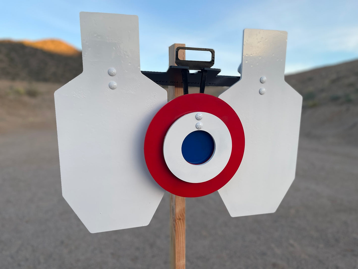 AR500 12" Round Bullseye Hanging Target with Hanger and Hardware Kit